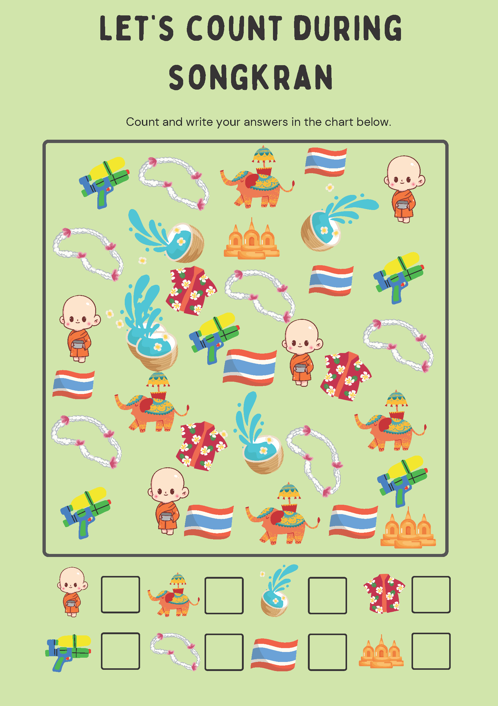 Songkran counting activity