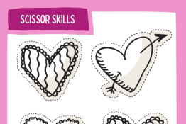 Scissor skills worksheet for kids