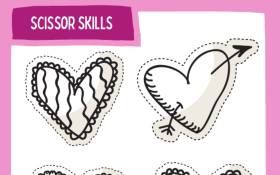 Scissor skills worksheet for kids