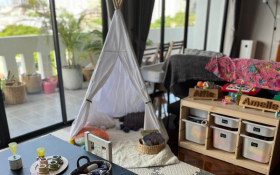 A child's play area inside a home