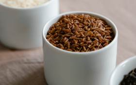Three varieties of uncooked rice