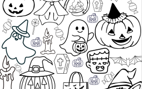 A Halloween coloring sheet